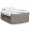 Image de vidaXL Sommier à lattes de lit avec matelas Taupe 140x190 cm Tissu