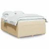 Image de vidaXL Sommier à lattes de lit avec matelas Crème 140x190 cm Tissu