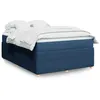 Image de vidaXL Sommier à lattes de lit avec matelas Bleu 140x190 cm Tissu