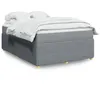 Image de vidaXL Sommier à lattes de lit avec matelas Gris clair 140x200cm Tissu