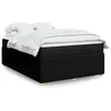 Image de vidaXL Sommier à lattes de lit avec matelas Noir 140x200 cm Tissu