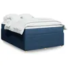 Image de vidaXL Sommier à lattes de lit avec matelas Bleu 140x200 cm Tissu