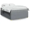 Image de vidaXL Sommier à lattes de lit avec matelas Gris clair 160x200cm Tissu
