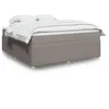 Image de vidaXL Sommier à lattes de lit avec matelas Taupe 180x200 cm Tissu