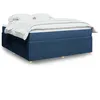 Image de vidaXL Sommier à lattes de lit avec matelas Bleu 180x200 cm Tissu