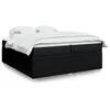 Image de vidaXL Sommier à lattes de lit avec matelas Noir 200x200 cm Tissu