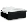 Image de vidaXL Sommier Ã  lattes de lit avec matelas Noir 200x200 cm Tissu