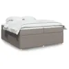 Image de vidaXL Sommier à lattes de lit avec matelas Taupe 200x200 cm Tissu