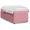 Image de vidaXL Sommier à lattes de lit avec matelas Rose 100x200 cm Velours