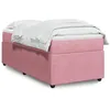Image de vidaXL Sommier Ã  lattes de lit avec matelas Rose 100x200 cm Velours