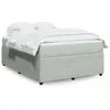Image de vidaXL Sommier à lattes de lit et matelas Gris clair 140x190cm Velours