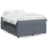 Image de vidaXL Sommier à lattes de lit et matelas Gris foncé 140x190cm Velours
