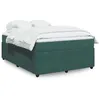 Image de vidaXL Sommier à lattes de lit et matelas Vert foncé 160x200cm Velours