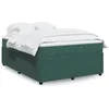 Image de vidaXL Sommier Ã  lattes de lit et matelas Vert foncÃ© 160x200cm Velours