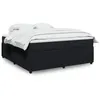 Image de vidaXL Sommier à lattes de lit avec matelas Noir 180x200 cm Velours