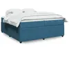 Image de vidaXL Sommier à lattes de lit et matelas Bleu foncé 200x200cm Velours