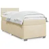 Image de vidaXL Sommier à lattes de lit avec matelas Crème 80x200 cm Tissu