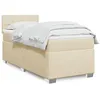 Image de vidaXL Sommier Ã  lattes de lit avec matelas CrÃ¨me 80x200 cm Tissu