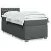 Image de vidaXL Sommier à lattes de lit avec matelas Gris foncé 80x200 cm Tissu