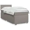 Image de vidaXL Sommier Ã  lattes de lit avec matelas Taupe 90x190 cm Tissu