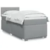 Image de vidaXL Sommier à lattes de lit et matelas Gris clair 90x190 cm Tissu