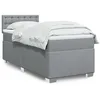 Image de vidaXL Sommier Ã  lattes de lit et matelas Gris clair 90x190 cm Tissu