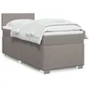 Image de vidaXL Sommier Ã  lattes de lit avec matelas Taupe 90x200 cm Tissu