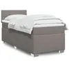Image de vidaXL Sommier à lattes de lit avec matelas Taupe 90x200 cm Tissu