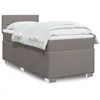Image de vidaXL Sommier Ã  lattes de lit avec matelas Taupe 90x200 cm Tissu