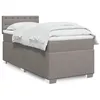 Image de vidaXL Sommier à lattes de lit avec matelas Taupe 90x200 cm Tissu