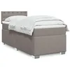 Image de vidaXL Sommier Ã  lattes de lit avec matelas Taupe 90x200 cm Tissu