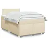 Image de vidaXL Sommier à lattes de lit avec matelas Crème 120x200 cm Tissu