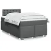 Image de vidaXL Sommier à lattes de lit avec matelas Gris foncé 120x200cm Tissu