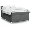 Image de vidaXL Sommier à lattes de lit avec matelas Gris foncé 140x190cm Tissu