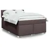 Image de vidaXL Sommier à lattes de lit avec matelas Marron foncé 140x190 cm