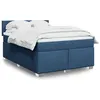 Image de vidaXL Sommier à lattes de lit avec matelas Bleu 140x190 cm Tissu