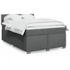 Image de vidaXL Sommier à lattes de lit avec matelas Gris foncé 140x190cm Tissu