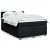Image de vidaXL Sommier à lattes de lit avec matelas Noir 140x190 cm Tissu