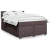 Image de vidaXL Sommier à lattes de lit avec matelas Marron foncé 140x190 cm
