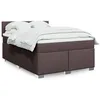 Image de vidaXL Sommier Ã  lattes de lit avec matelas Marron foncÃ© 140x190 cm