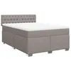 Image de vidaXL Sommier à lattes de lit avec matelas Taupe 140x190 cm Tissu