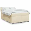 Image de vidaXL Sommier à lattes de lit avec matelas Crème 140x190 cm Tissu