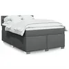 Image de vidaXL Sommier à lattes de lit avec matelas Gris foncé 140x190cm Tissu