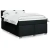 Image de vidaXL Sommier à lattes de lit avec matelas Noir 140x190 cm Tissu