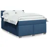 Image de vidaXL Sommier à lattes de lit avec matelas Bleu 140x190 cm Tissu
