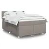 Image de vidaXL Sommier à lattes de lit avec matelas Taupe 140x200 cm Tissu