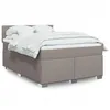 Image de vidaXL Sommier à lattes de lit avec matelas Taupe 140x200 cm Tissu