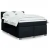 Image de vidaXL Sommier à lattes de lit avec matelas Noir 140x200 cm Tissu