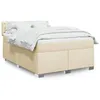 Image de vidaXL Sommier à lattes de lit avec matelas Crème 140x200 cm Tissu