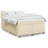 Image de vidaXL Sommier Ã  lattes de lit avec matelas CrÃ¨me 140x200 cm Tissu